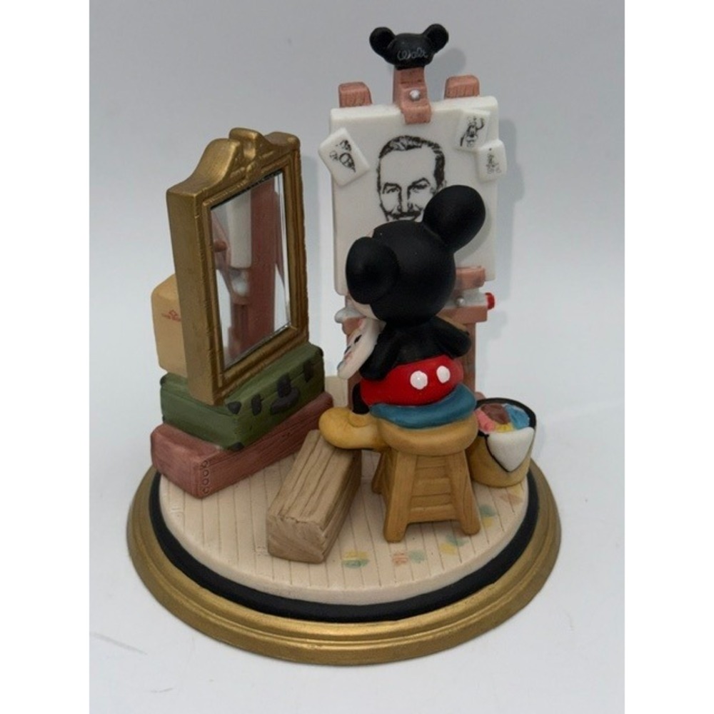 Disney Mickey Mouse Painting Walt Disney Portrait Figurine Triple Self Portrait